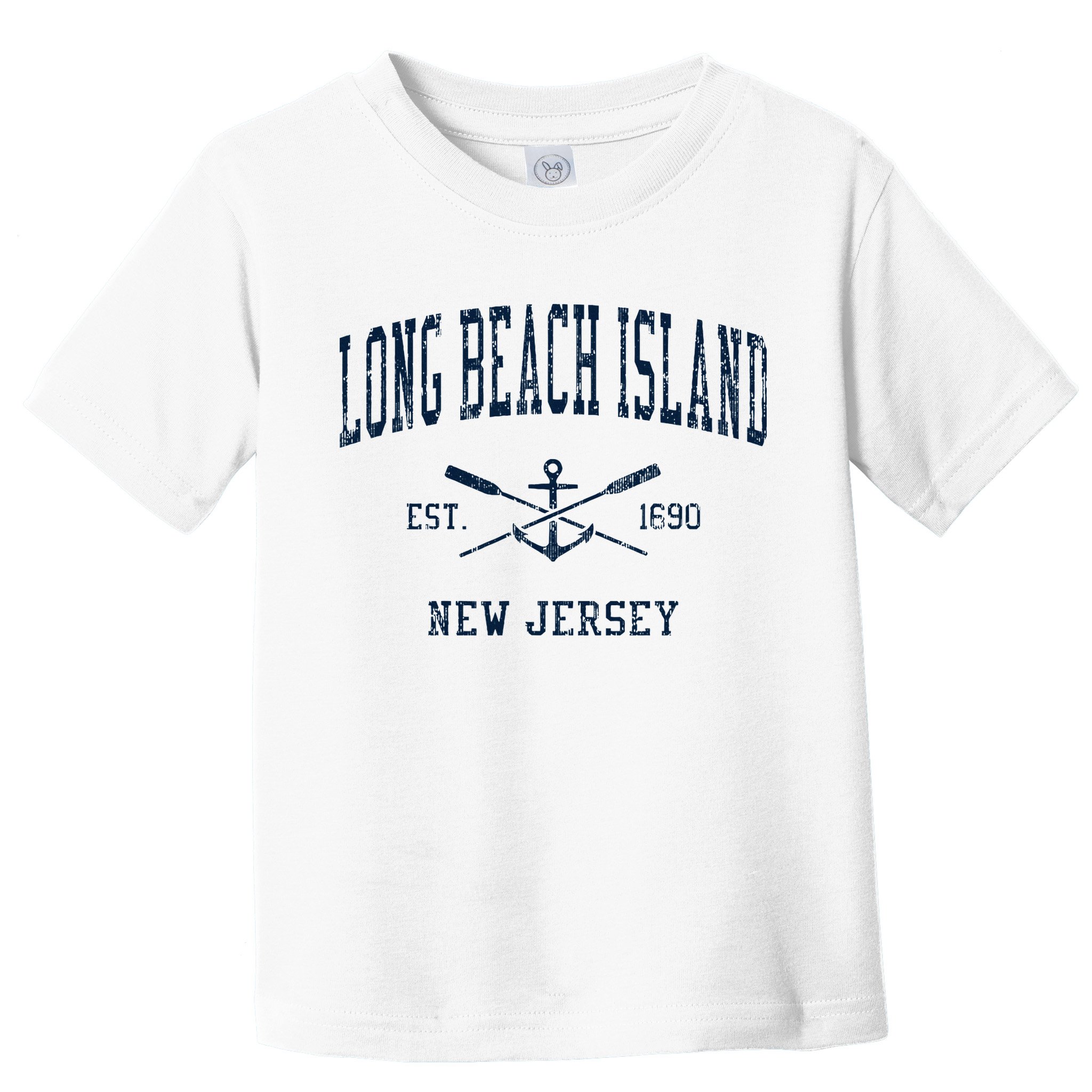 Long Beach Island Nj Vintage Crossed Oars & Boat Anchor Toddler T-Shirt