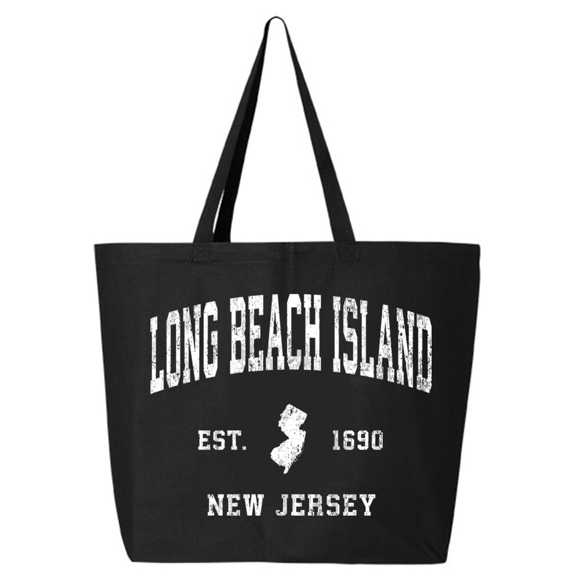 Long Beach Island New Jersey Nj Vintage Established Athletic Sports 25L Jumbo Tote