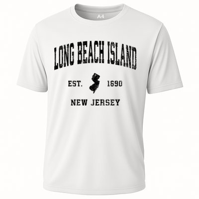Long Beach Island New Jersey Nj Vintage Established Athletic Sports Cooling Performance Crew T-Shirt
