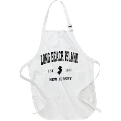 Long Beach Island New Jersey Nj Vintage Established Athletic Sports Apron