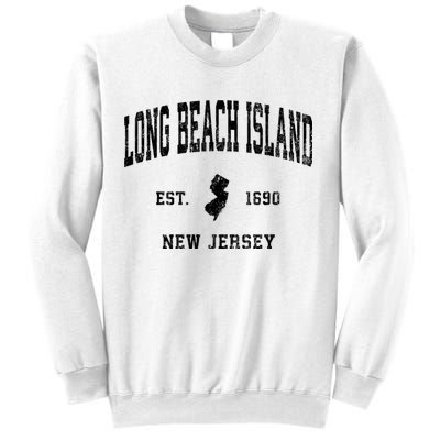 Long Beach Island New Jersey Nj Vintage Established Athletic Sports Sweatshirt