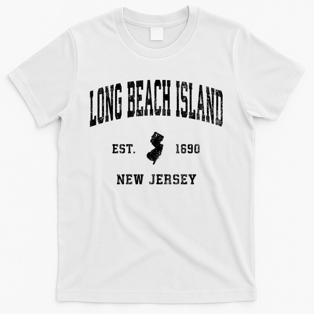 Long Beach Island New Jersey Nj Vintage Established Athletic Sports T-Shirt