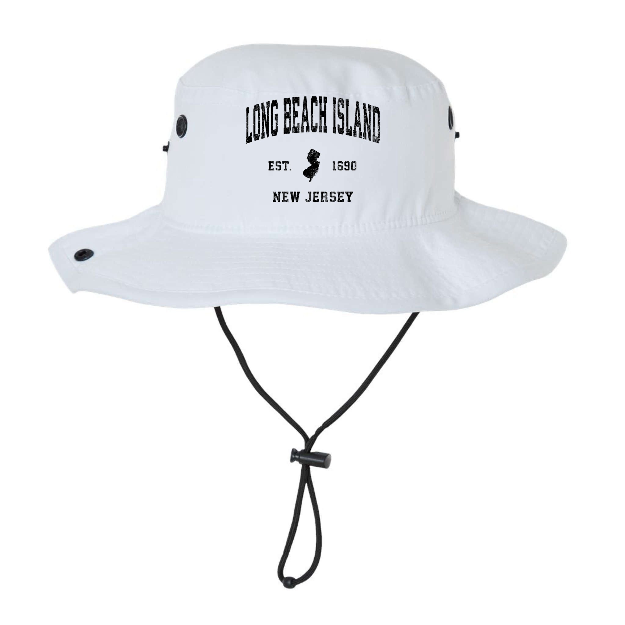 Long Beach Island New Jersey Nj Vintage Established Athletic Sports Bucket Hat