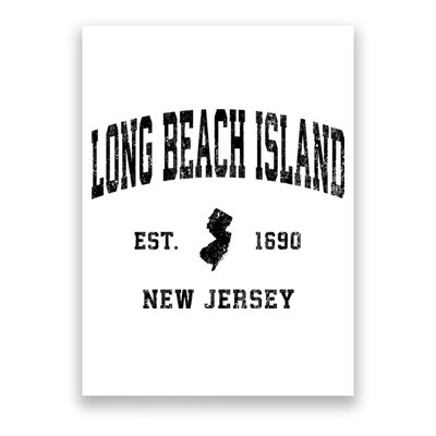 Long Beach Island New Jersey Nj Vintage Established Athletic Sports Poster