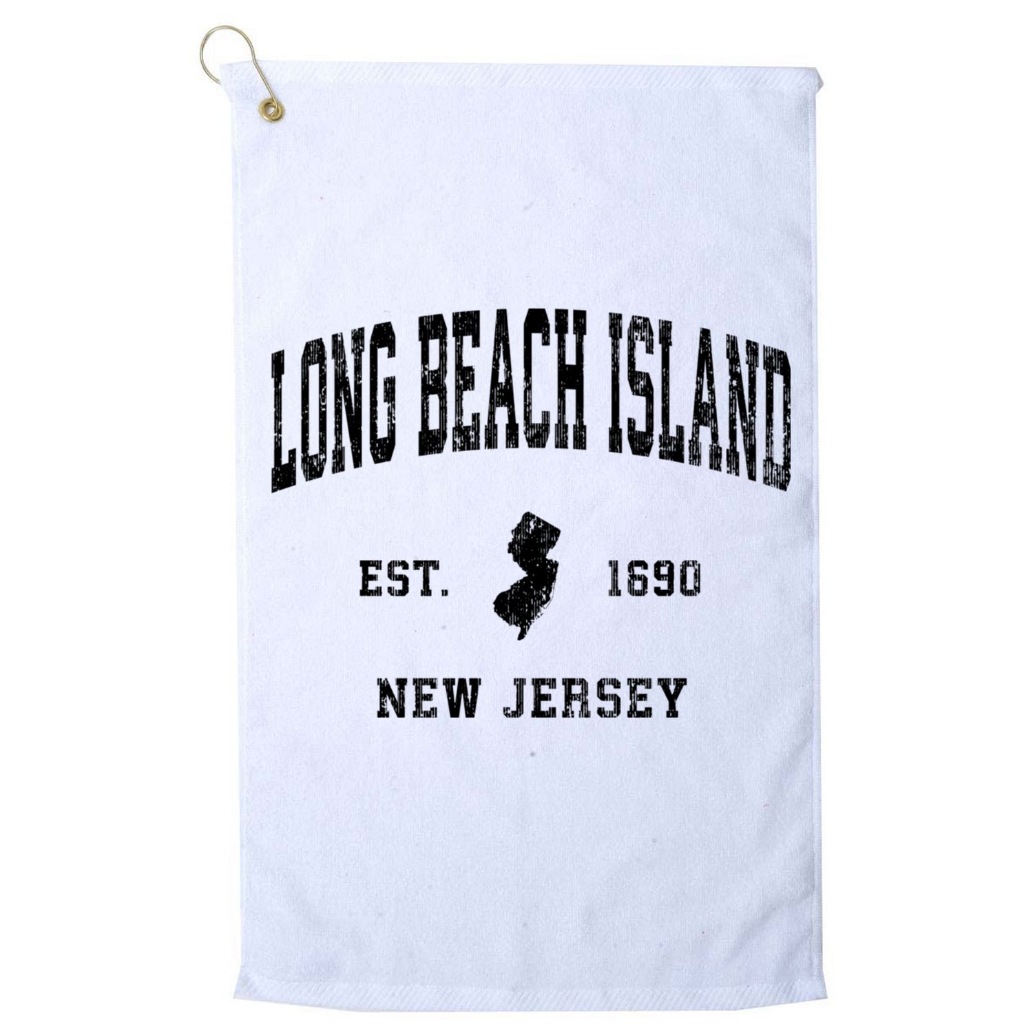 Long Beach Island New Jersey Nj Vintage Established Athletic Sports Golf Towel