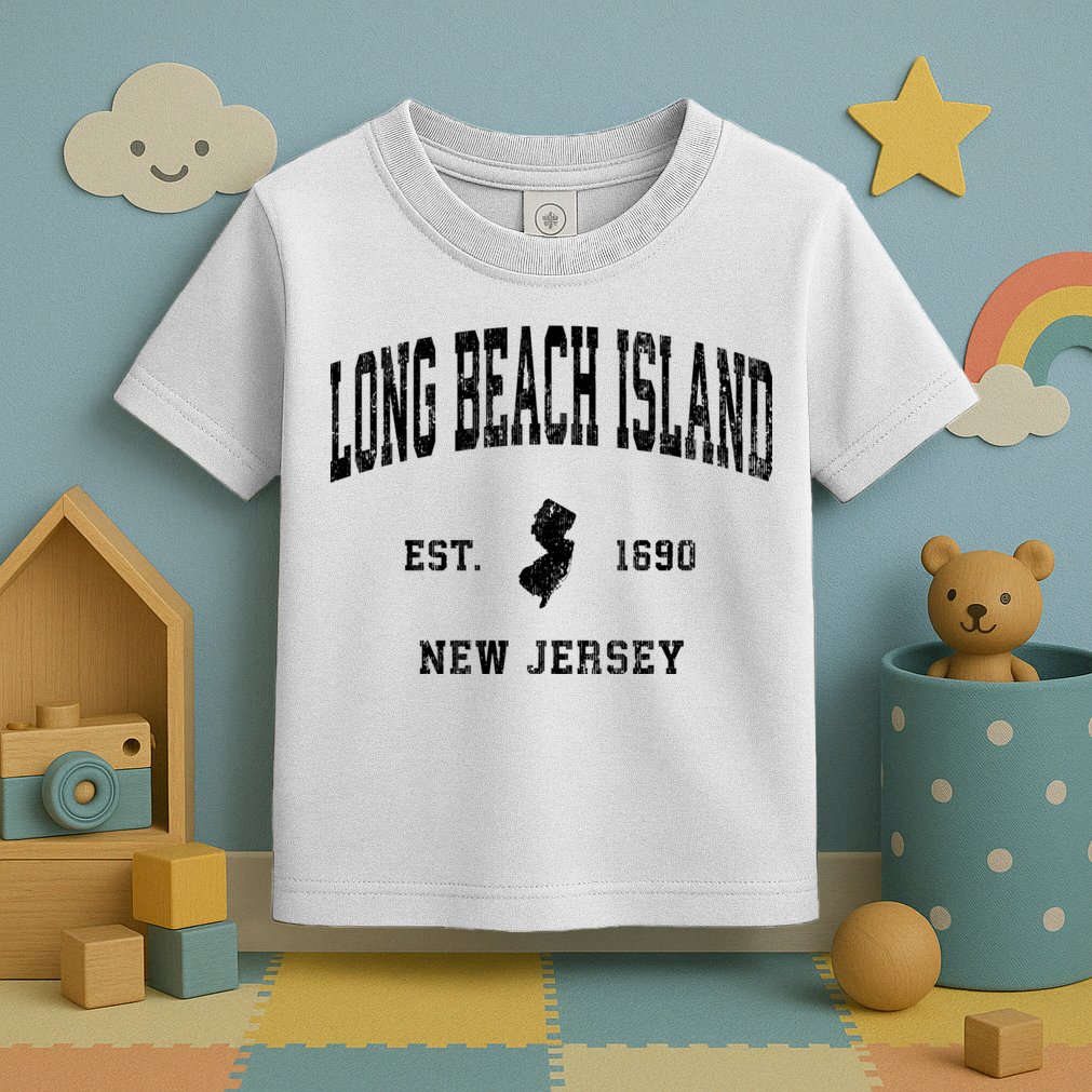 Long Beach Island New Jersey Nj Vintage Established Athletic Sports Toddler T-Shirt