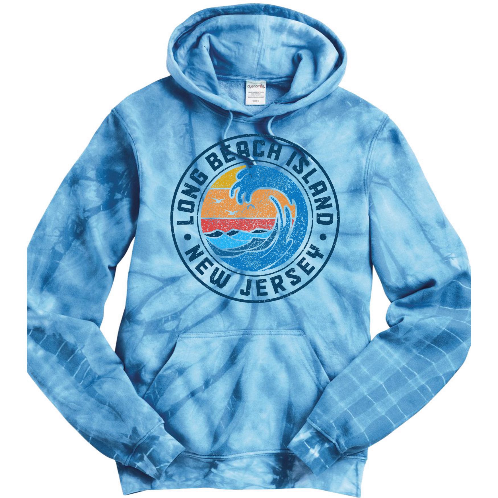 Long Beach Island New Jersey Lbi Vintage Tie Dye Hoodie