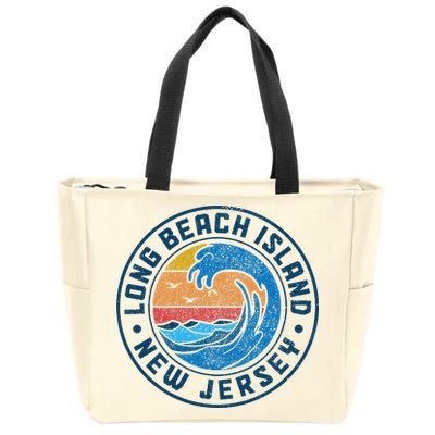 Long Beach Island New Jersey Lbi Vintage Zip Tote Bag