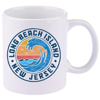 Long Beach Island New Jersey Lbi Vintage 11oz C Handle Ceramic Mug