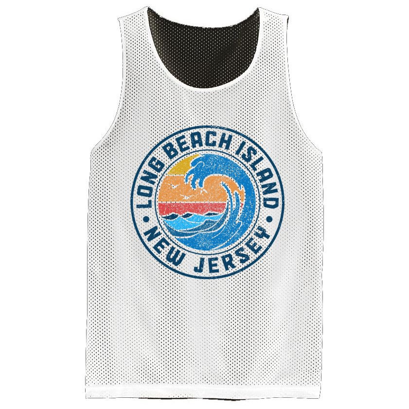 Long Beach Island New Jersey Lbi Vintage Mesh Reversible Basketball Jersey Tank