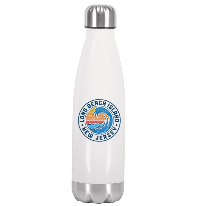 Long Beach Island New Jersey Lbi Vintage Stainless Steel Insulated Water Bottle