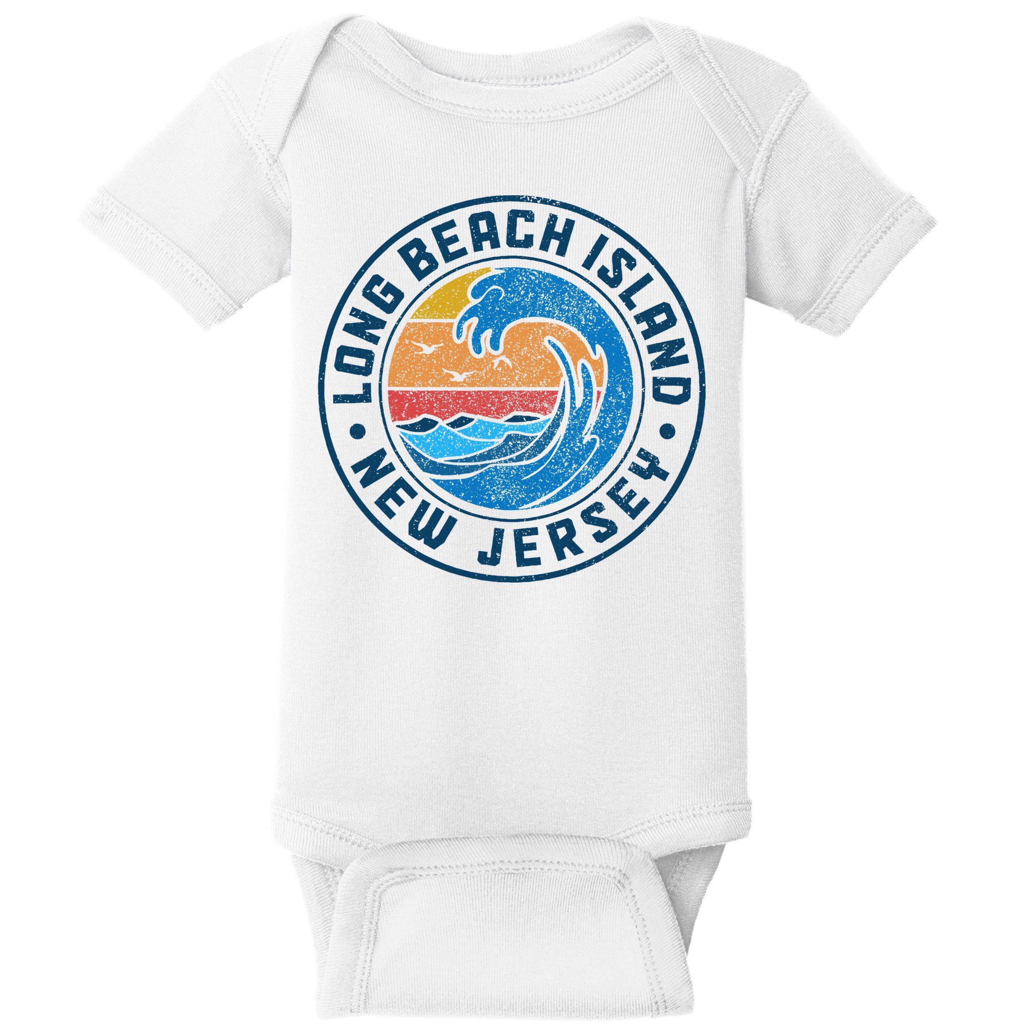 Long Beach Island New Jersey Lbi Vintage Baby Bodysuit
