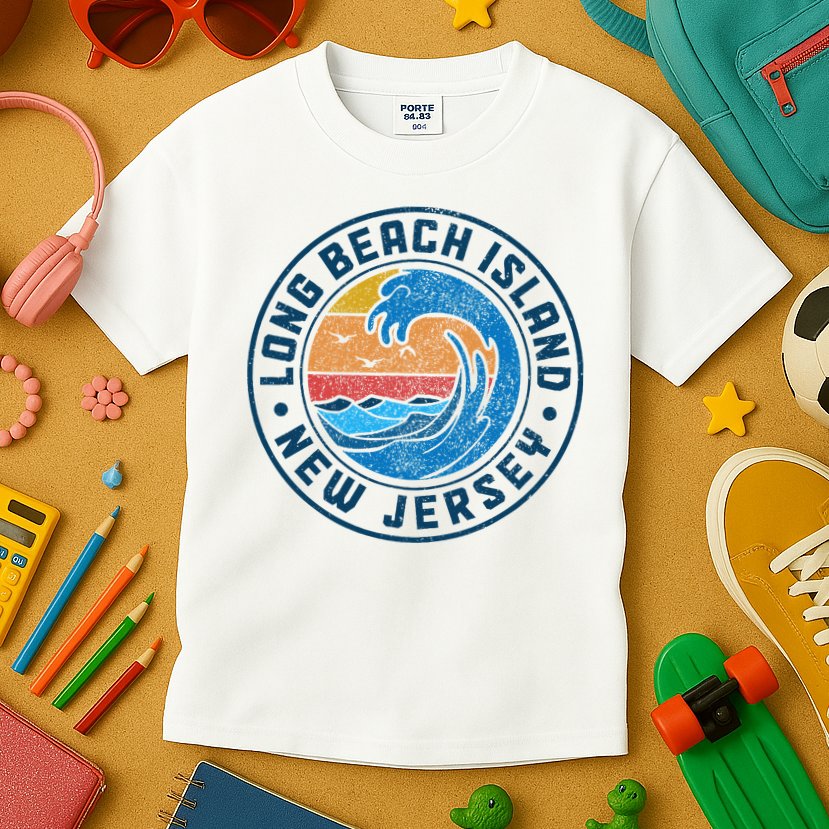 Long Beach Island New Jersey Lbi Vintage Kids T-Shirt