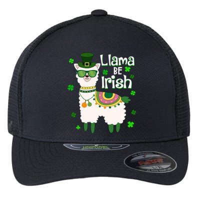 Llama Be Irish St Patrick's Day Funny Flexfit Unipanel Trucker Cap