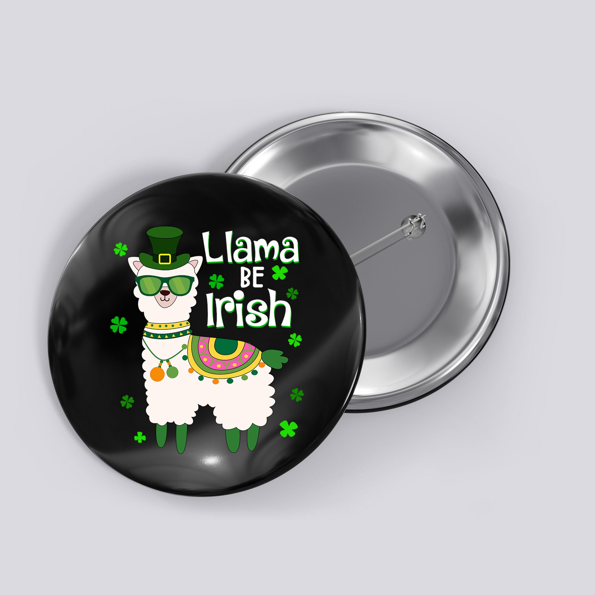 Llama Be Irish St Patrick's Day Funny Button