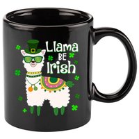 Llama Be Irish St Patrick's Day Funny 11oz C Handle Ceramic Mug