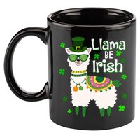 Llama Be Irish St Patrick's Day Funny 11oz C Handle Ceramic Mug