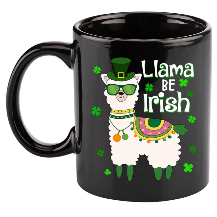 Llama Be Irish St Patrick's Day Funny 11oz C Handle Ceramic Mug