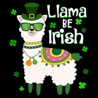 Llama Be Irish St Patrick's Day Funny Youth Performance Sprint T-Shirt