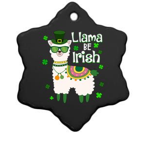 Llama Be Irish St Patrick's Day Funny Ceramic Star Ornament