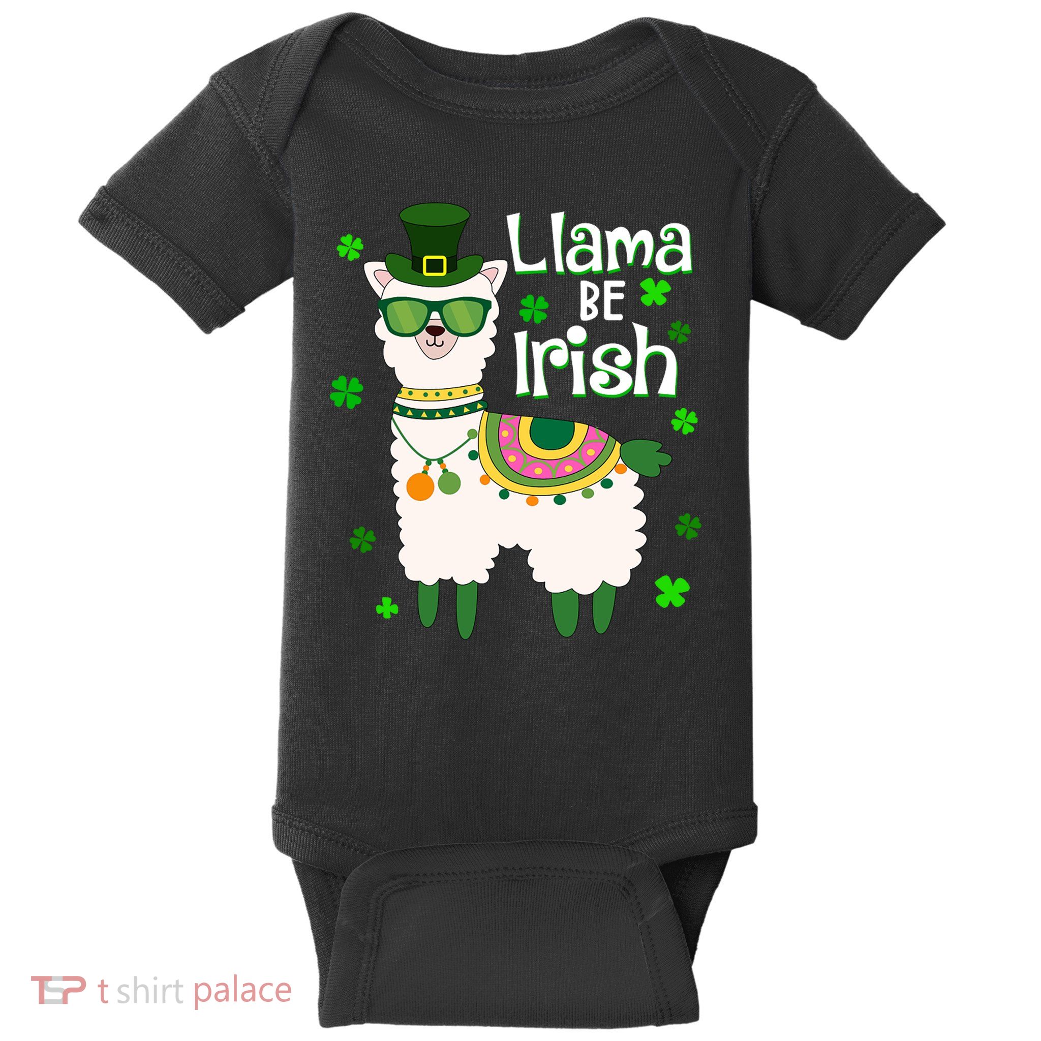 Llama Be Irish St Patrick's Day Funny Baby Bodysuit