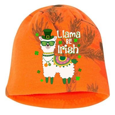 Llama Be Irish St Patrick's Day Funny Kati - Camo Knit Beanie