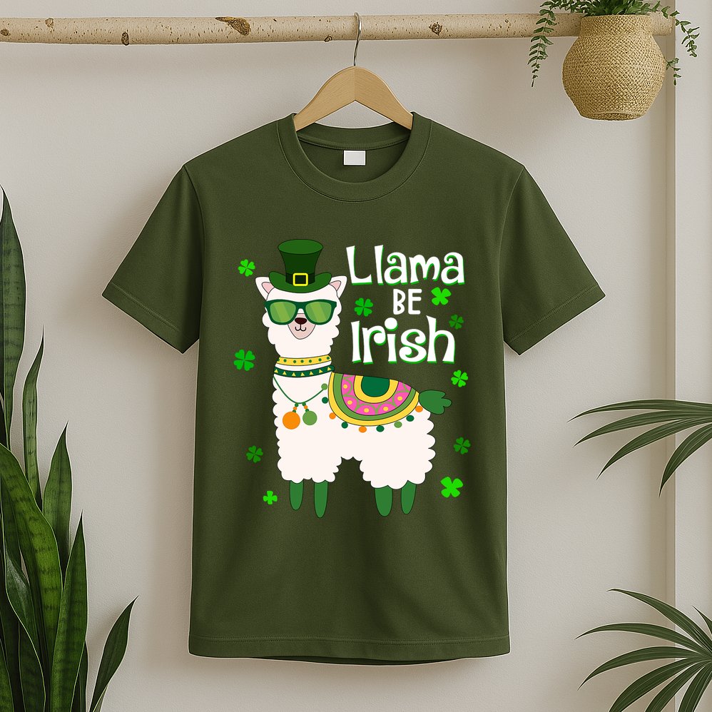 Llama Be Irish St Patrick's Day Funny T-Shirt