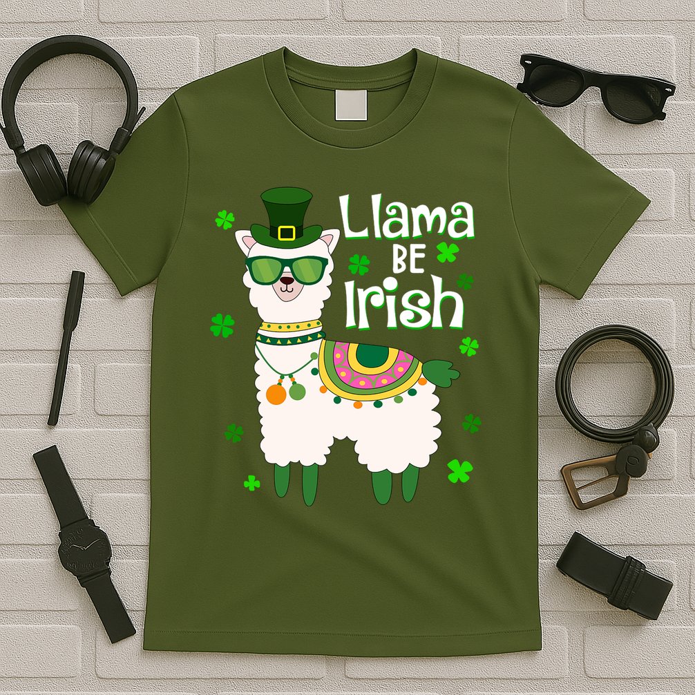 Llama Be Irish St Patrick's Day Funny T-Shirt