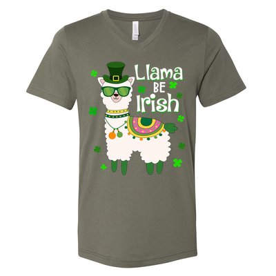 Llama Be Irish St Patrick's Day Funny V-Neck T-Shirt