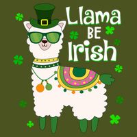 Llama Be Irish St Patrick's Day Funny Sustainable Bucket Hat
