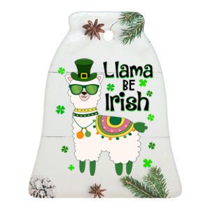 Llama Be Irish St Patrick's Day Funny Ceramic Bell Ornament