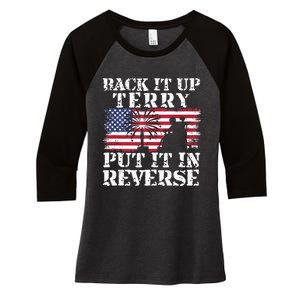 Lawd Back it up Terry Put it In Reverse 4th July birthday  Women's Tri-Blend 3/4-Sleeve Raglan Shirt