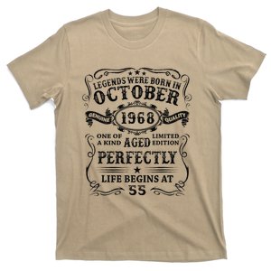 Legends Born In October 1968 55 Years Old Birthday Gifts T-Shirt