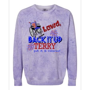 Lawd Back It Up Terry Put It In Reverse 4th July Birthday Gift Colorblast Crewneck Sweatshirt