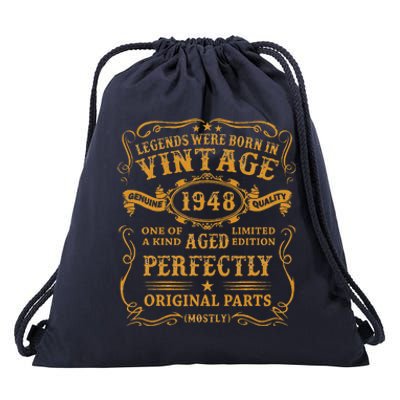 Legends Born In 1948 Vintage 75th Birthday 75 Years Old Gift Drawstring Bag