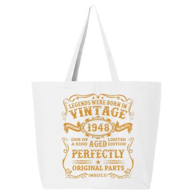 Legends Born In 1948 Vintage 75th Birthday 75 Years Old Gift 25L Jumbo Tote