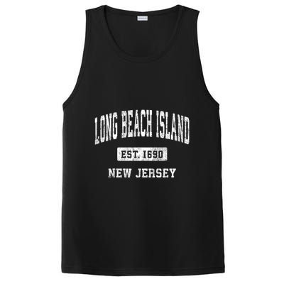 Long Beach Island New Jersey Nj Vintage Athletic Sports PosiCharge Competitor Tank