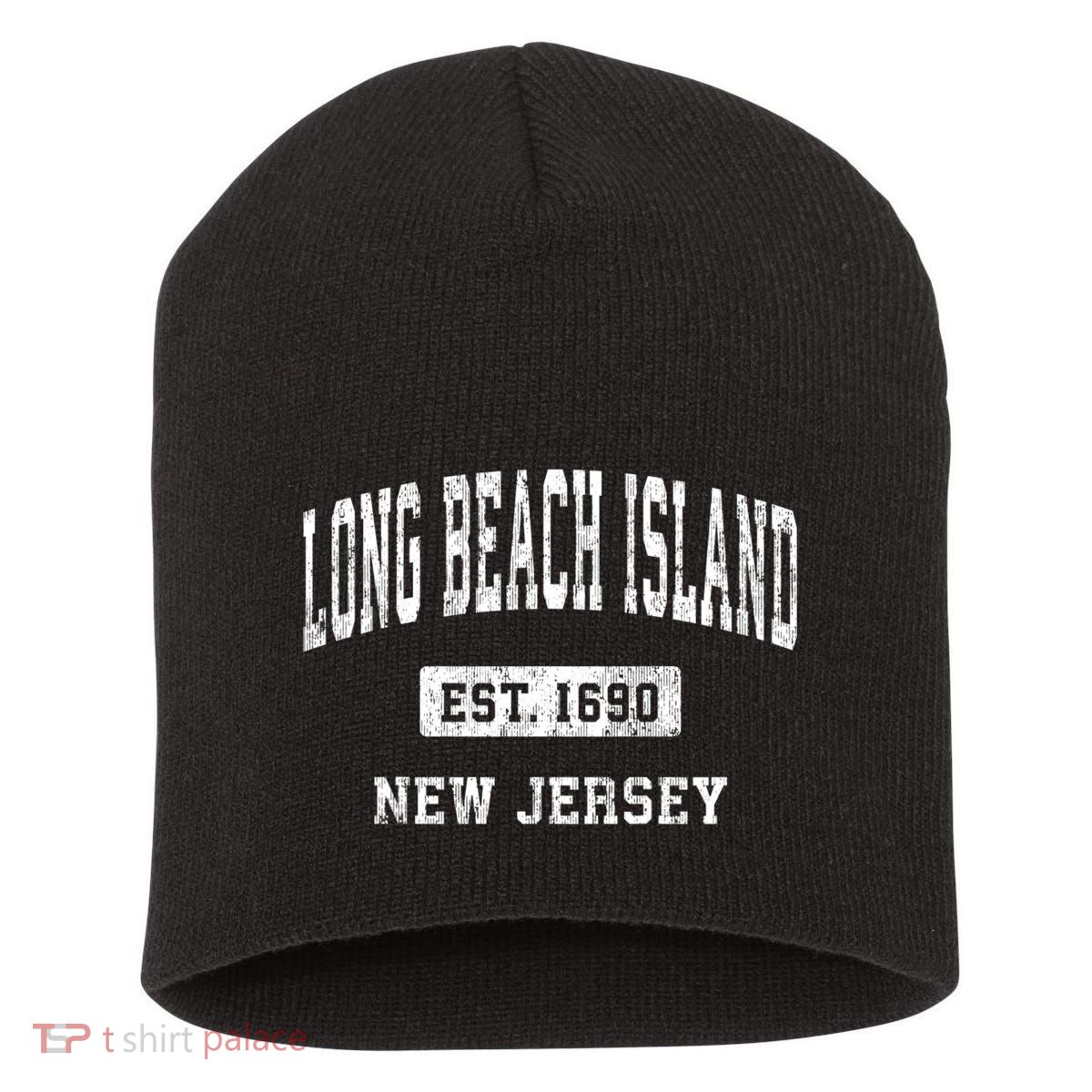 Long Beach Island New Jersey Nj Vintage Athletic Sports Short Acrylic Beanie