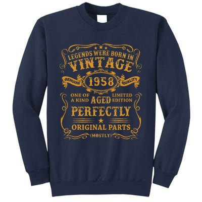 Legends Born In 1958 Vintage 65th Birthday 65 Years Old Gift Sweatshirt