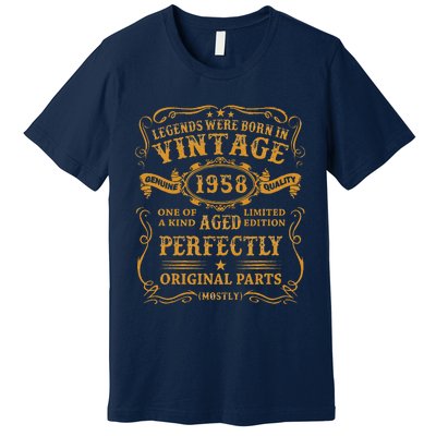 Legends Born In 1958 Vintage 65th Birthday 65 Years Old Gift Premium T-Shirt