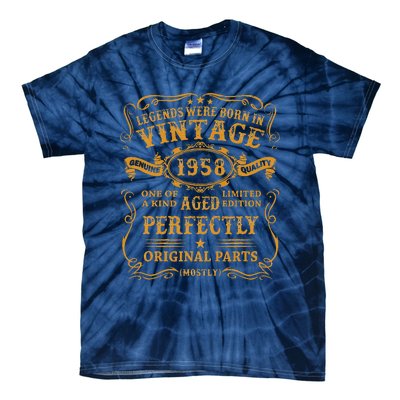 Legends Born In 1958 Vintage 65th Birthday 65 Years Old Gift Tie-Dye T-Shirt