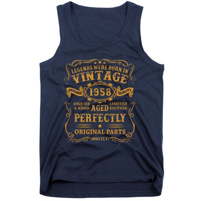 Legends Born In 1958 Vintage 65th Birthday 65 Years Old Gift Tank Top