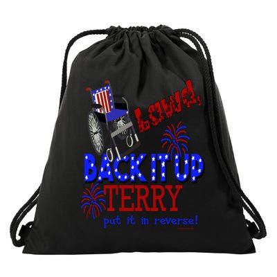 Lawd Back It Up Terry Put It In Reverse 4th July Birthday Gift Drawstring Bag