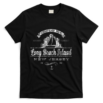 Long Beach Island Nj Sailboat Vintage Nautical T-Shirt