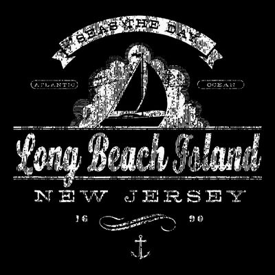 Long Beach Island Nj Sailboat Vintage Nautical T-Shirt