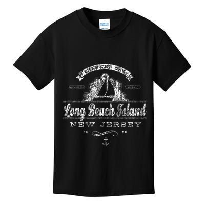 Long Beach Island Nj Sailboat Vintage Nautical Kids T-Shirt