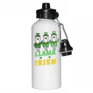 Llama Be Irish Alpaca Dancing Shamrocks Saint Patrick's Day Lucky Aluminum Water Bottle