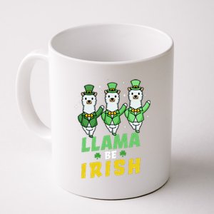 Llama Be Irish Alpaca Dancing Shamrocks Saint Patrick's Day Lucky Coffee Mug