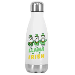 Llama Be Irish Alpaca Dancing Shamrocks Saint Patrick's Day Lucky Stainless Steel Insulated Water Bottle