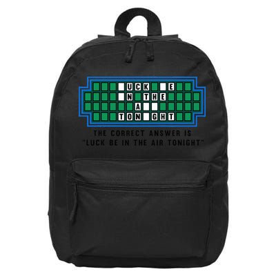 Luck Be In The Air Tonight Funny Offensive Saying  16 in Basic Backpack